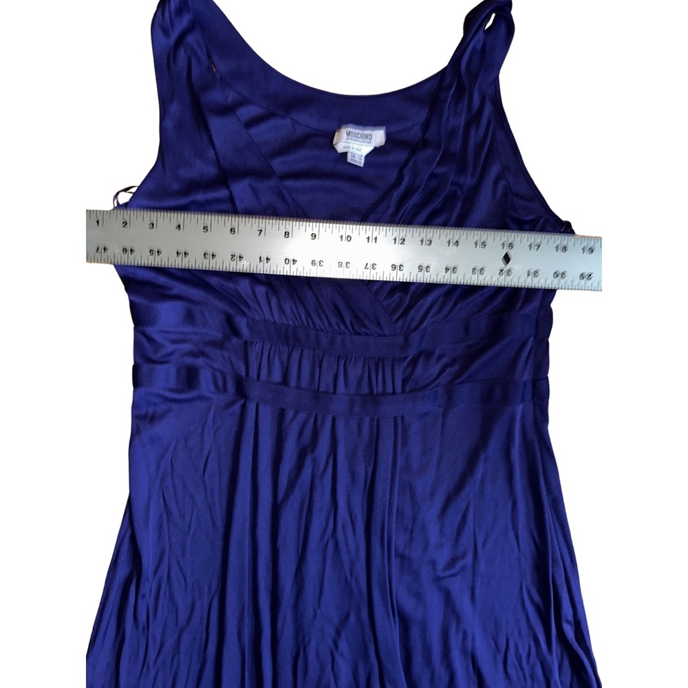 Moschino Silk blend Deep Purple V-neck Grecian dress 12 - Picture 4 of 14